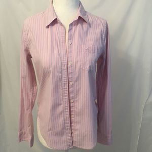 Hollister Stripped Pink Button-Up